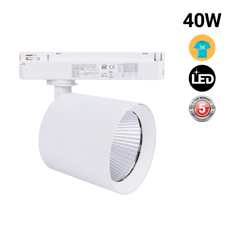 LED 1-phase track spotlight - 40W - Fashion & retail