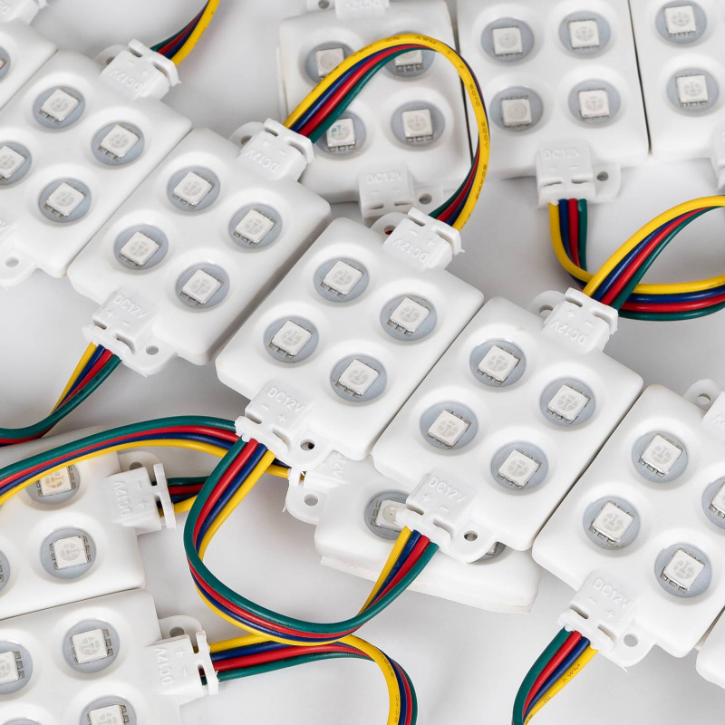 Square RGB LED module for signage - 0.96W - 12V DC - IP65 - 120º