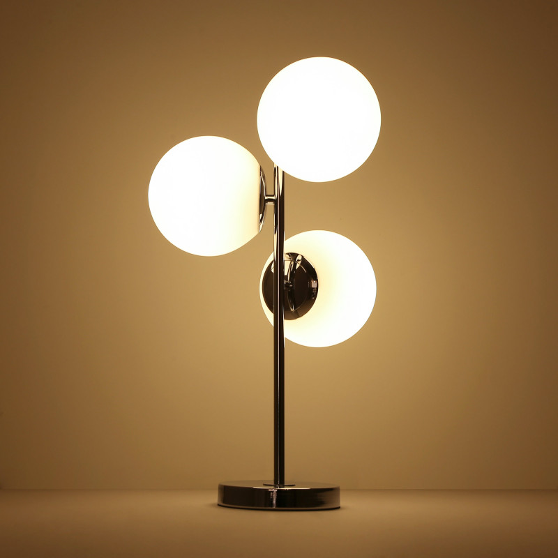 Triple crystal ball table lamp "ROM" - 3 x E27 - Ø 15cm