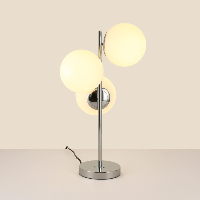 Triple crystal ball table lamp "ROM" - 3 x E27 - Ø 15cm