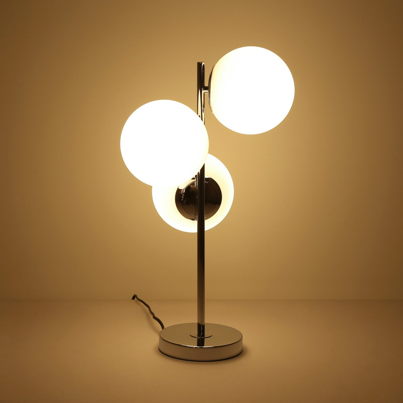 Triple crystal ball table lamp "ROM" - 3 x E27 - Ø 15cm