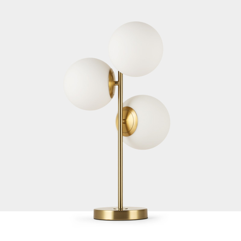 Triple crystal ball table lamp "ROM" - 3 x E27 - Ø 15cm