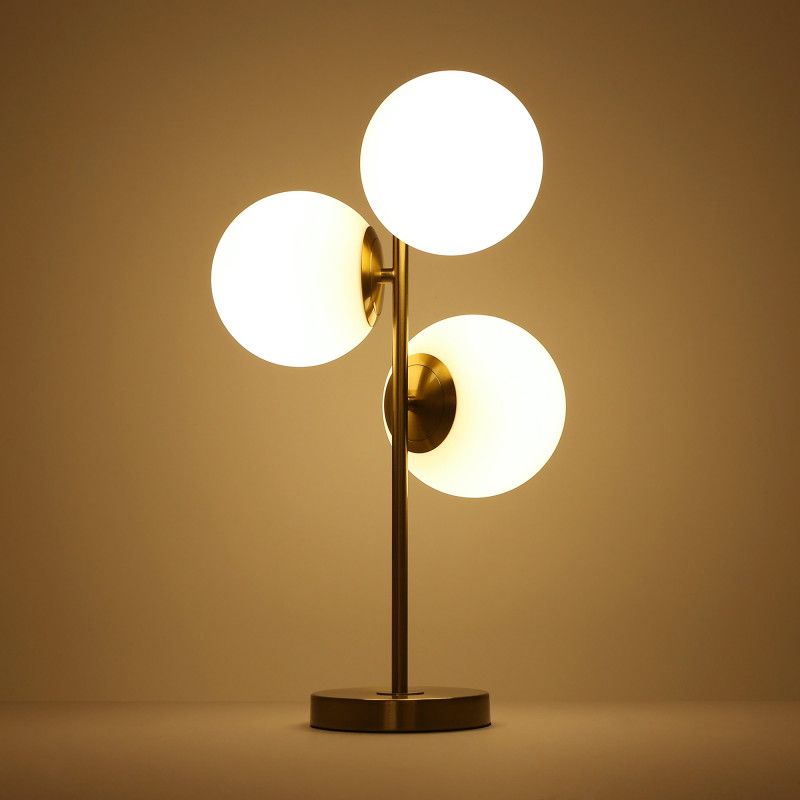 Triple crystal ball table lamp "ROM" - 3 x E27 - Ø 15cm