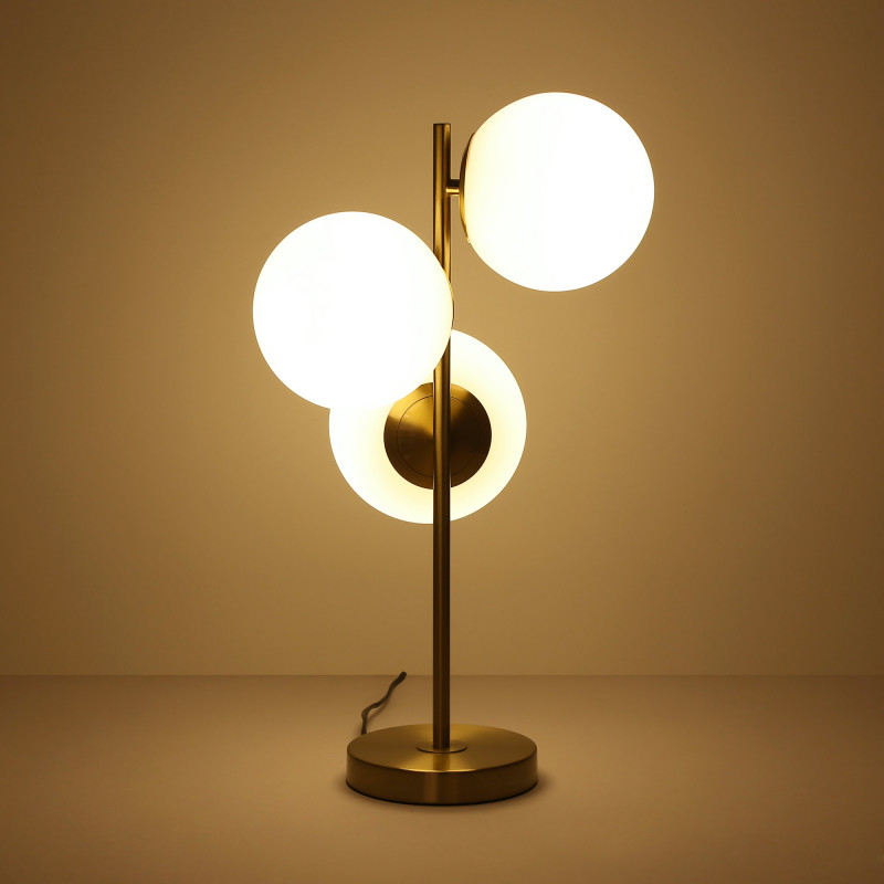 Triple crystal ball table lamp "ROM" - 3 x E27 - Ø 15cm