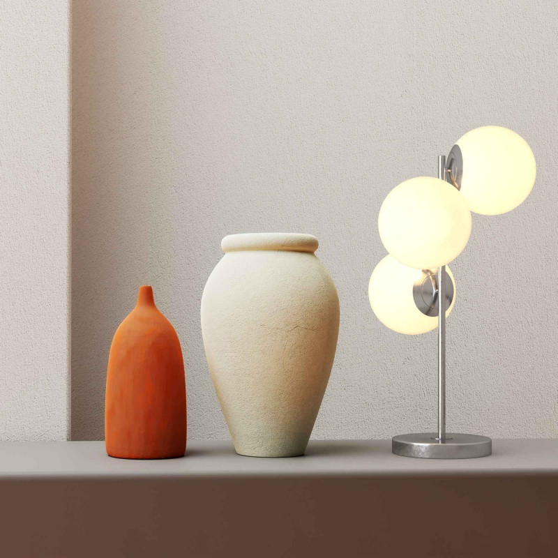 Triple crystal ball table lamp "ROM" - 3 x E27 - Ø 15cm