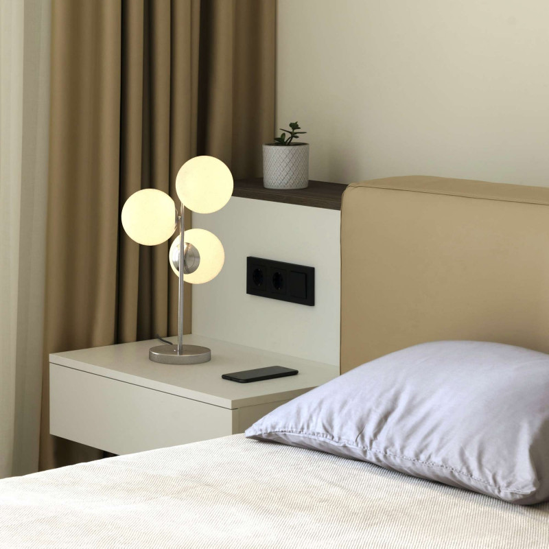Triple crystal ball table lamp "ROM" - 3 x E27 - Ø 15cm