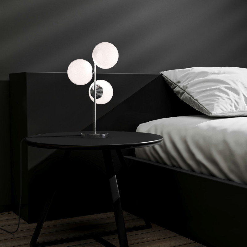 Triple crystal ball table lamp "ROM" - 3 x E27 - Ø 15cm