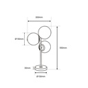 Triple crystal ball table lamp "ROM" - 3 x E27 - Ø 15cm