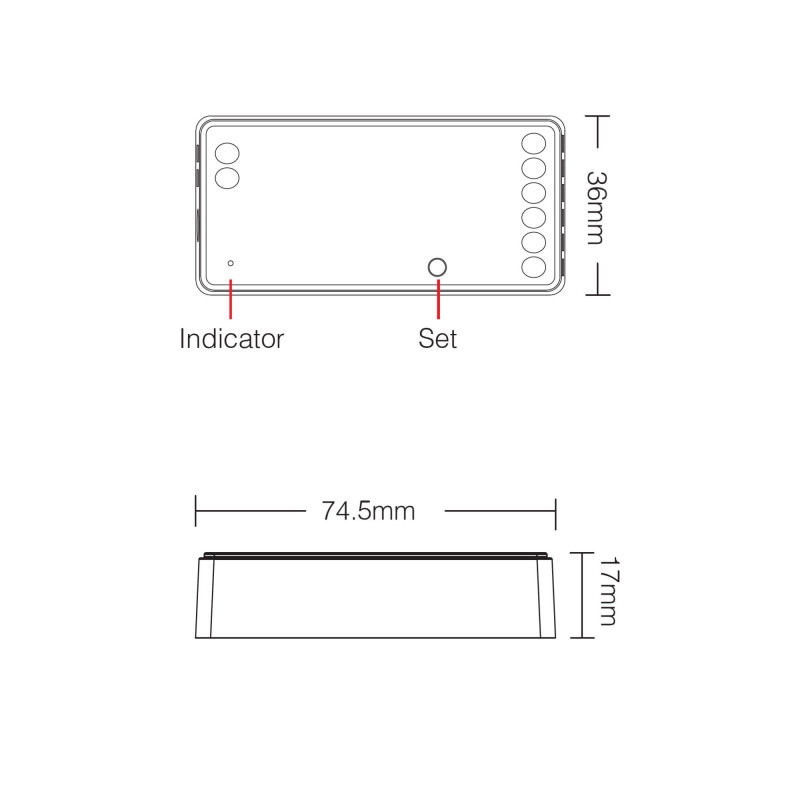 SPI / IC LED Strip Controller - Monochrome - RGB - RGBW - 5/24V DC - 2.4GHz - Mi Boxer