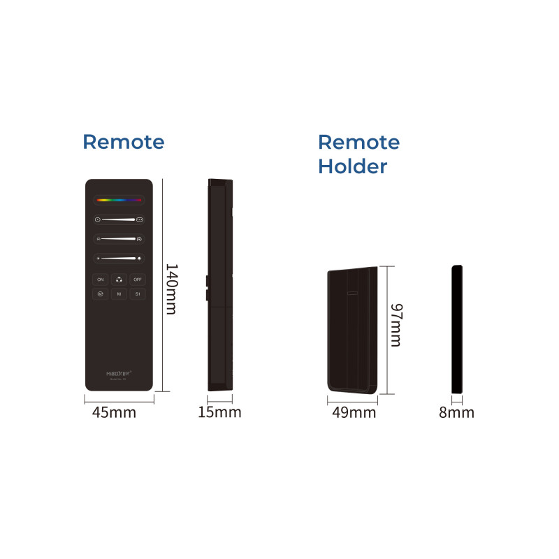 Remote control for LED strips SPI / IC - RGB - RGBW - RF 2.4Ghz - Mi Light - C6