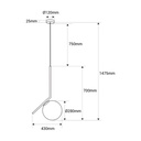Crystal ball pendant light "HERMI 280" - E27 - Ø 28cm