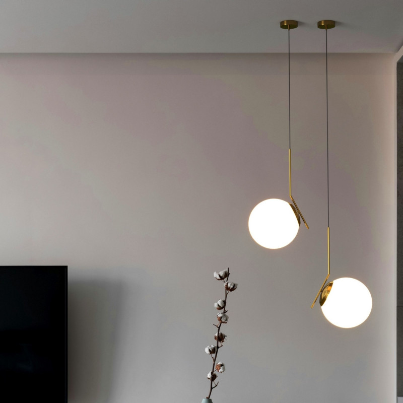 Crystal ball pendant light "HERMI 280" - E27 - Ø 28cm