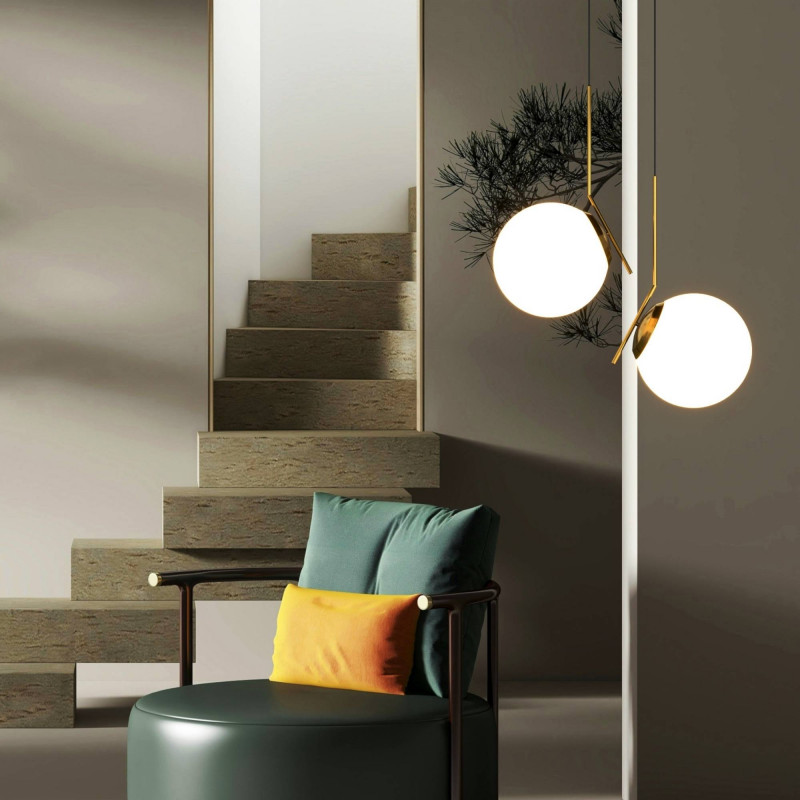 Crystal ball pendant light "HERMI 280" - E27 - Ø 28cm