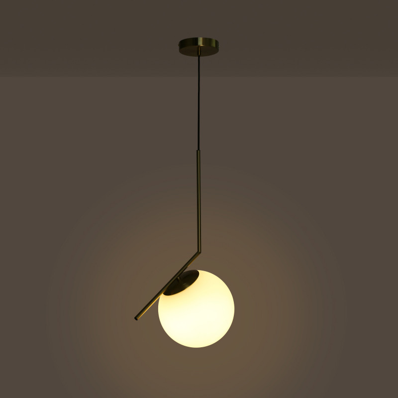 Crystal ball pendant light "HERMI 220" - E27 - Ø 22cm