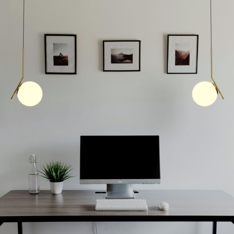Crystal ball pendant light "HERMI 220" - E27 - Ø 22cm