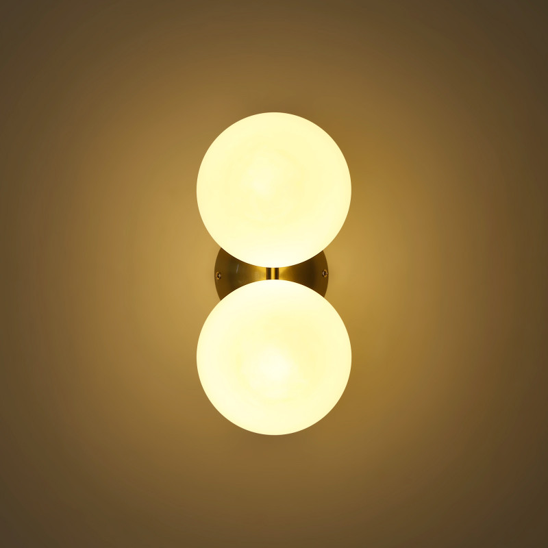 Double crystal ball wall light "VIC 150" - 2 x E27 - Ø 15cm