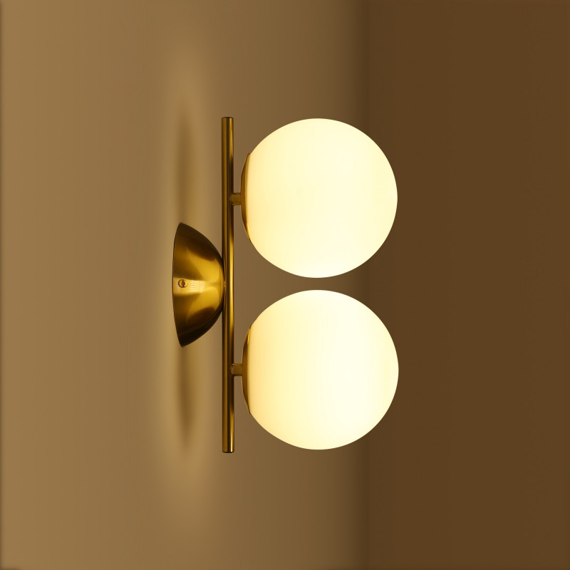 Double crystal ball wall light "VIC 150" - 2 x E27 - Ø 15cm