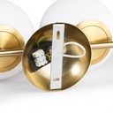 Double crystal ball wall light "VIC 150" - 2 x E27 - Ø 15cm