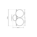 Double crystal ball wall light "VIC 150" - 2 x E27 - Ø 15cm