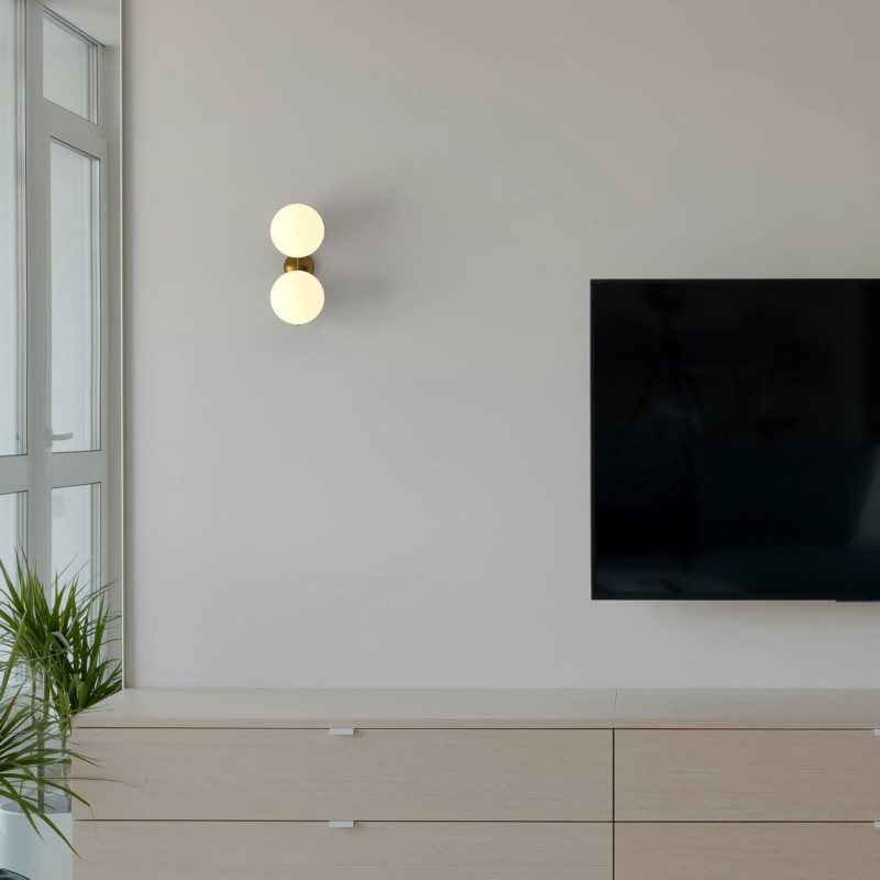 Double crystal ball wall light "VIC 150" - 2 x E27 - Ø 15cm