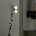 Double crystal ball wall light "VIC 150" - 2 x E27 - Ø 15cm