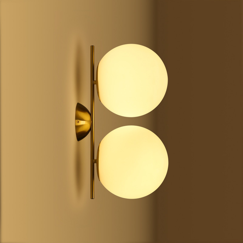 Double crystal ball wall light "VIC 220" - E27 - Ø 22cm