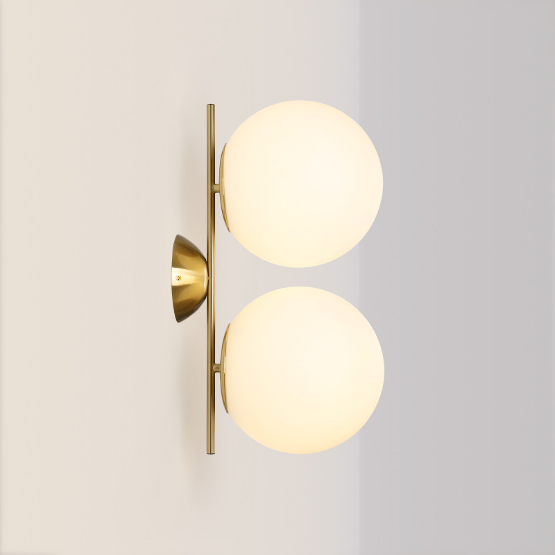 Double crystal ball wall light "VIC 220" - E27 - Ø 22cm