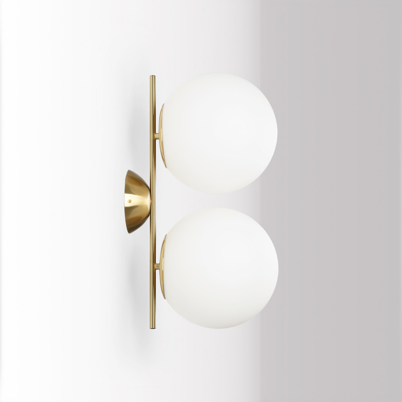 Double crystal ball wall light "VIC 220" - E27 - Ø 22cm