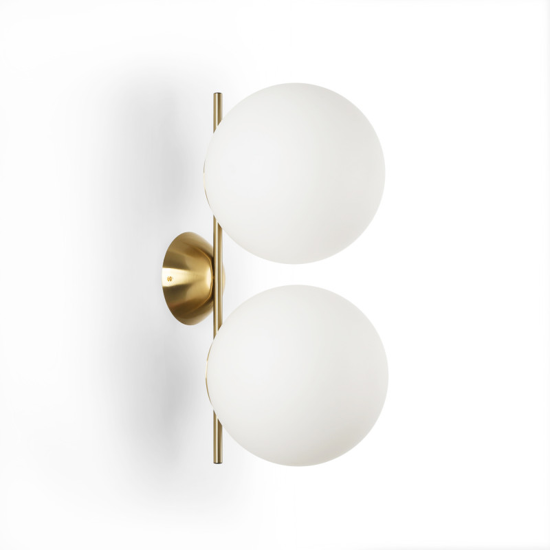 Double crystal ball wall light "VIC 220" - E27 - Ø 22cm