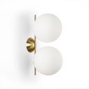 Double crystal ball wall light "VIC 220" - E27 - Ø 22cm
