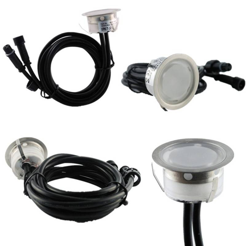 Kit 6 recessed LED spotlights Ø40x20mm 0,4W 12V-DC IP67