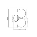 Double crystal ball wall light "VIC 220" - E27 - Ø 22cm