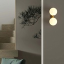 Double crystal ball wall light "VIC 220" - E27 - Ø 22cm