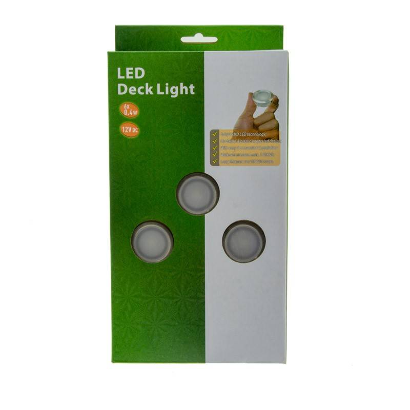 Kit 6 recessed LED spotlights Ø40x20mm 0,4W 12V-DC IP67