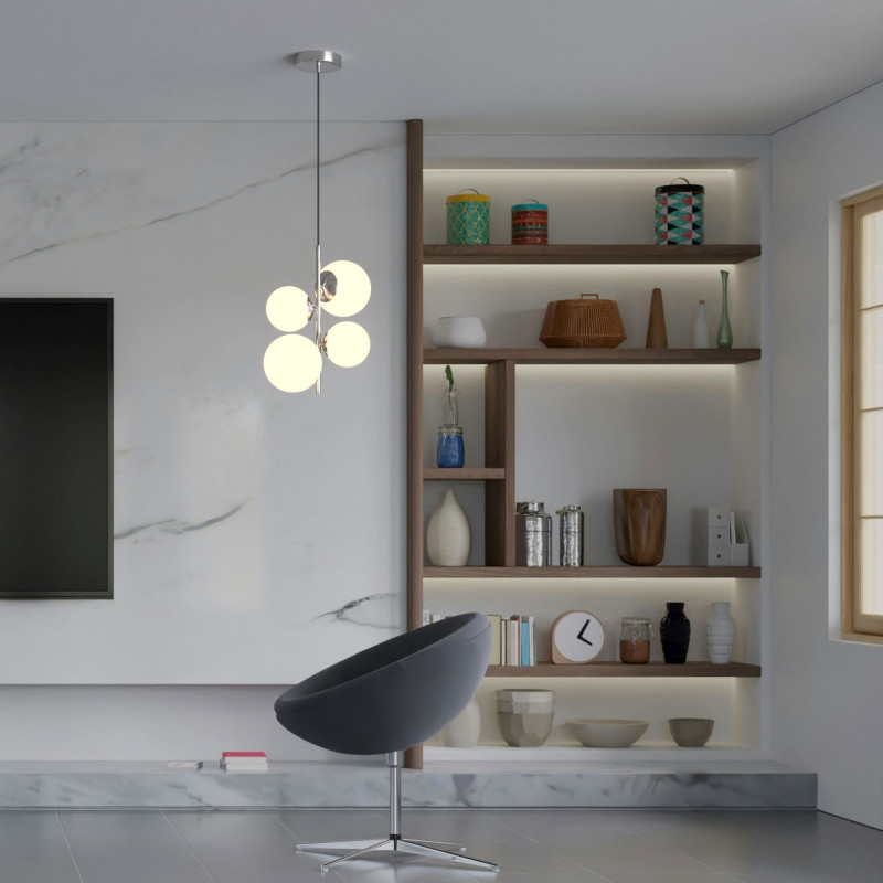 Crystal ball pendant light "TANNA" - E27 - Ø 15cm