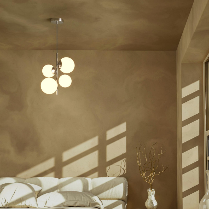 Crystal ball pendant light "TANNA" - E27 - Ø 15cm