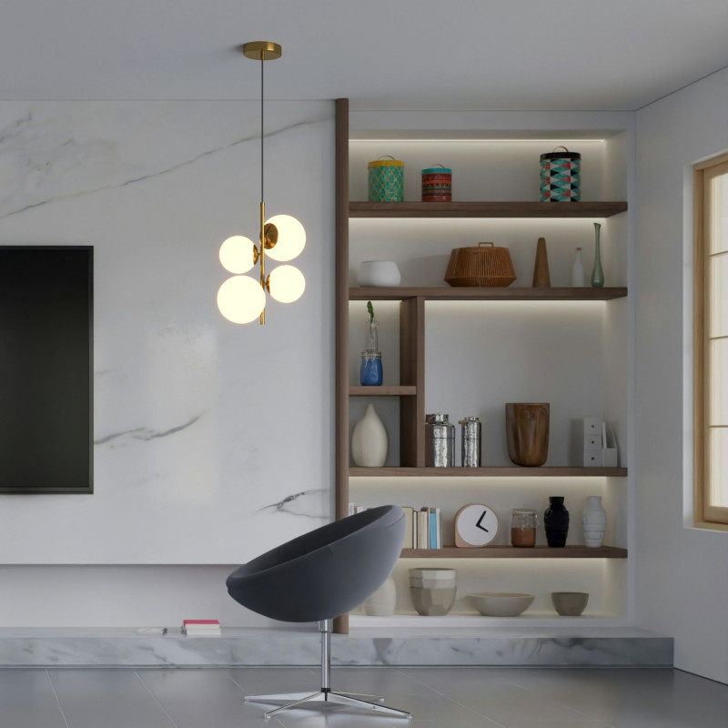 Crystal ball pendant light "TANNA" - E27 - Ø 15cm