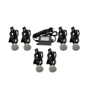 Kit 6 recessed LED spotlights Ø40x20mm 0,4W 12V-DC IP67