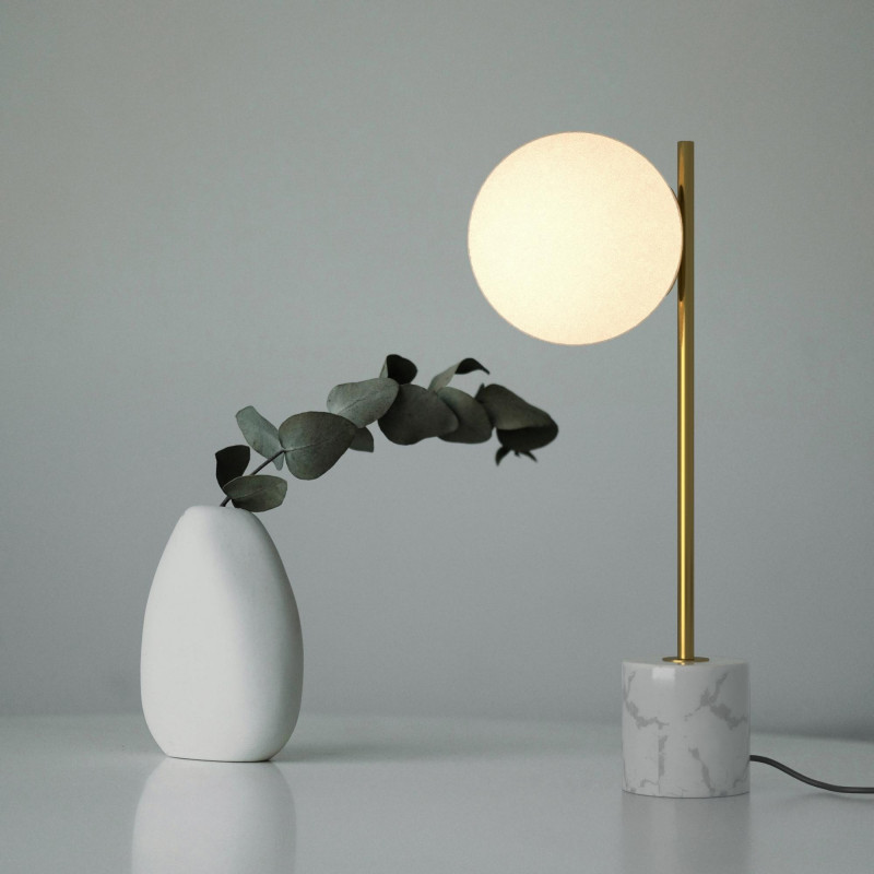 Crystal ball table lamp "LICRU" - E27 - Ø 15cm