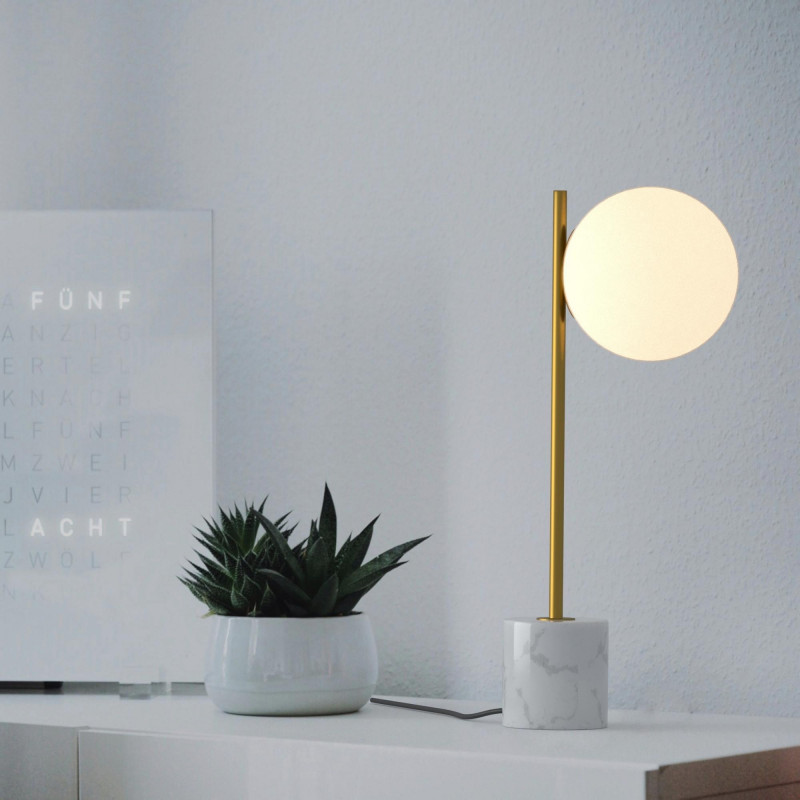 Crystal ball table lamp "LICRU" - E27 - Ø 15cm