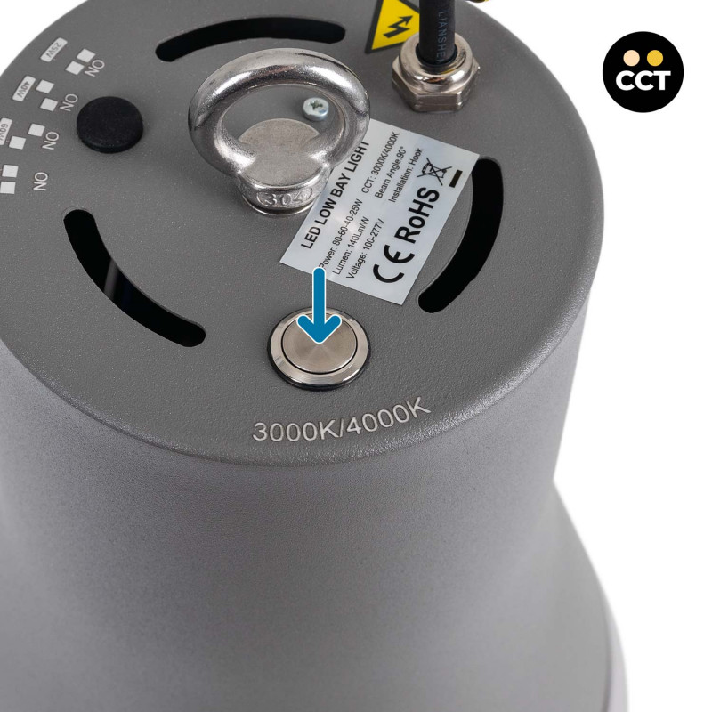 Commercial LED High Bay - CCT - (25W / 40W / 60W / 80W) - Polycarbonate Diffuser - UGR19 - Lifud Driver