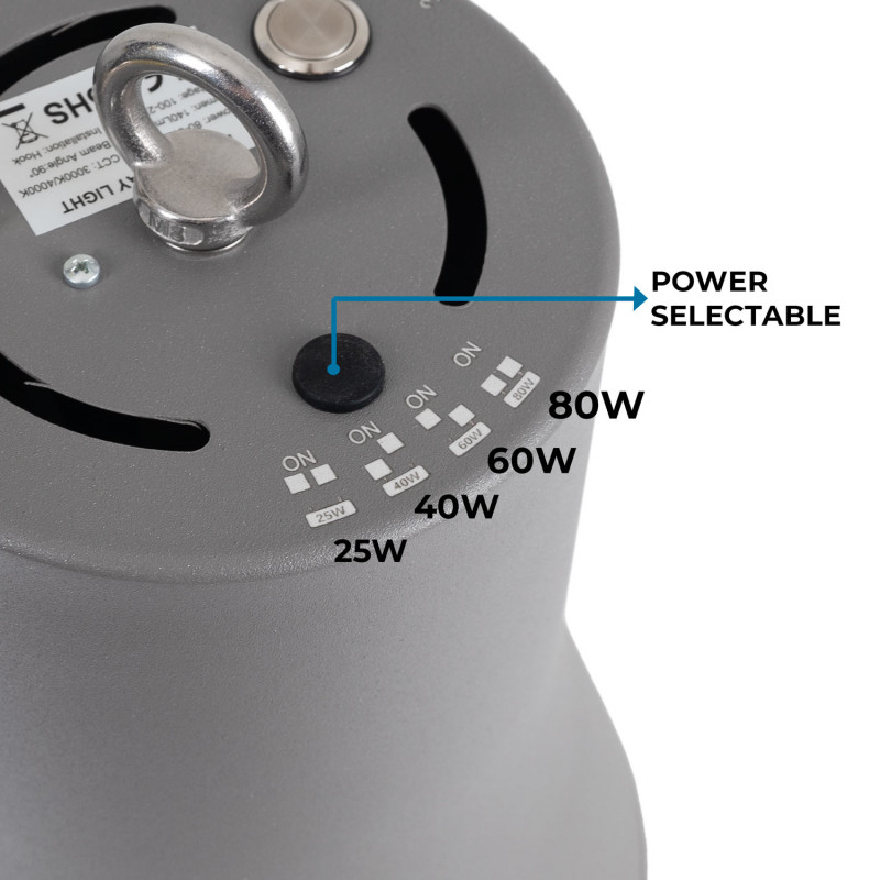 Commercial LED High Bay - CCT - (25W / 40W / 60W / 80W) - Polycarbonate Diffuser - UGR19 - Lifud Driver