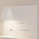 Wall reading light with USB port "BASKOP" - 6W - Left
