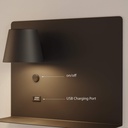 Wall reading light with USB port "BASKOP" - 6W - Left