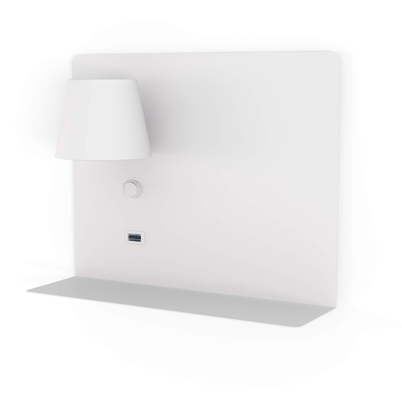 Wall reading light with USB port "BASKOP" - 6W - Left