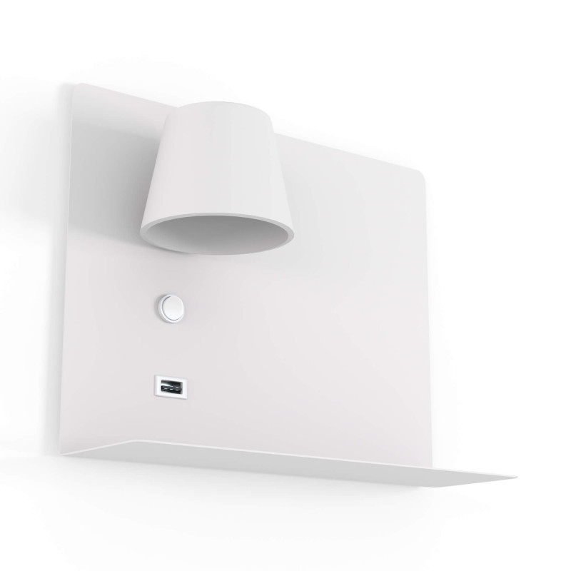 Wall reading light with USB port "BASKOP" - 6W - Left