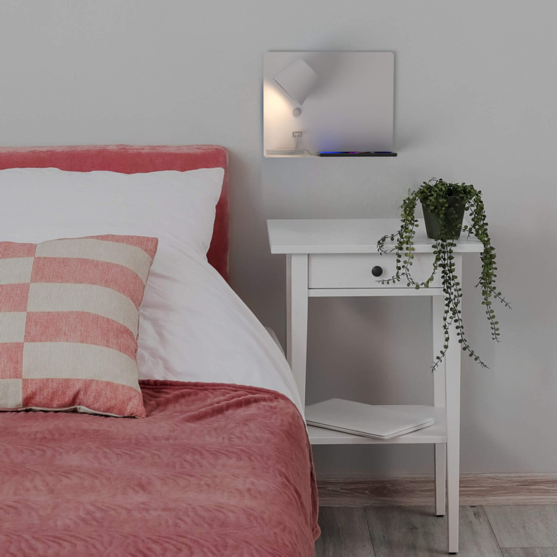 Wall reading light with USB port "BASKOP" - 6W - Left