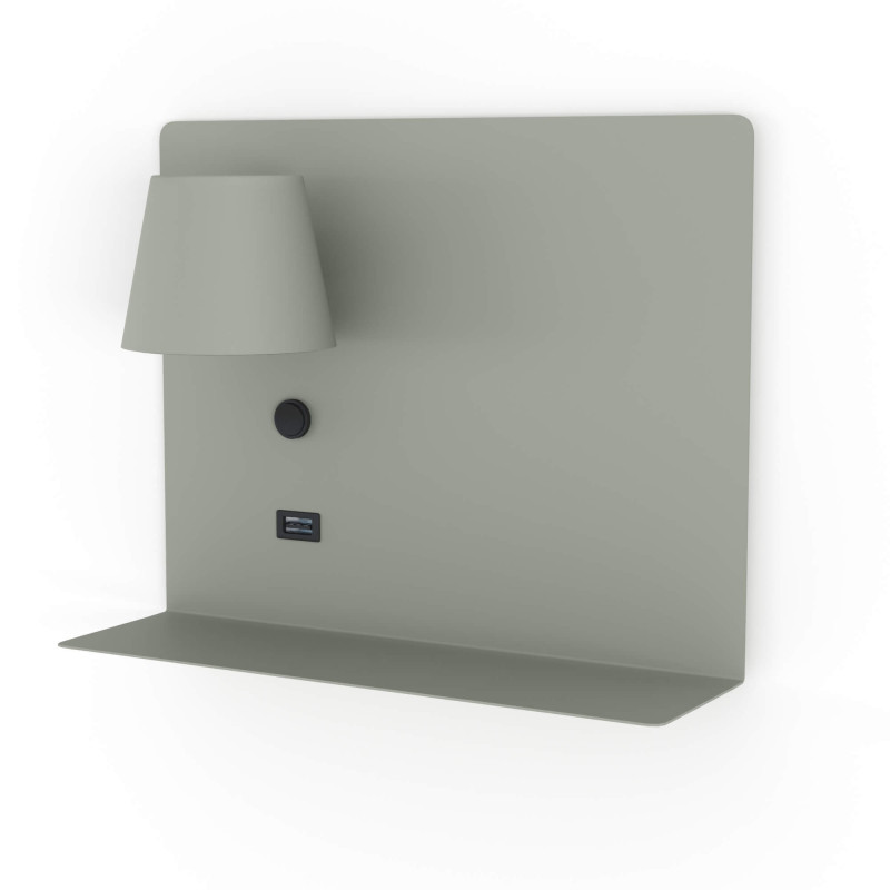 Wall reading light with USB port "BASKOP" - 6W - Left