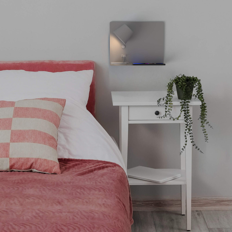 Wall reading light with USB port "BASKOP" - 6W - Left