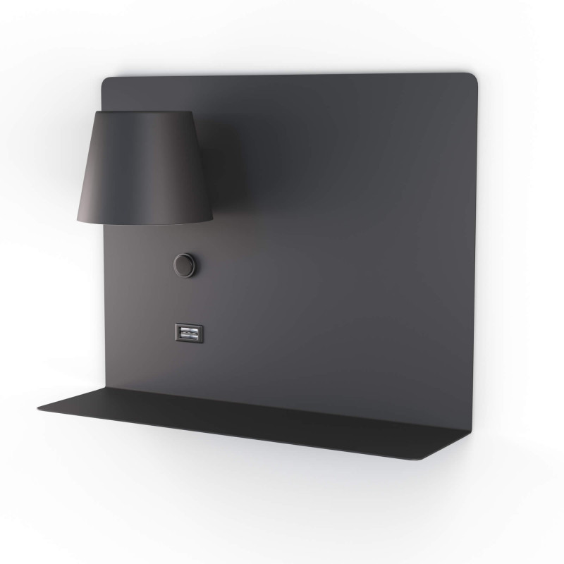Wall reading light with USB port "BASKOP" - 6W - Left